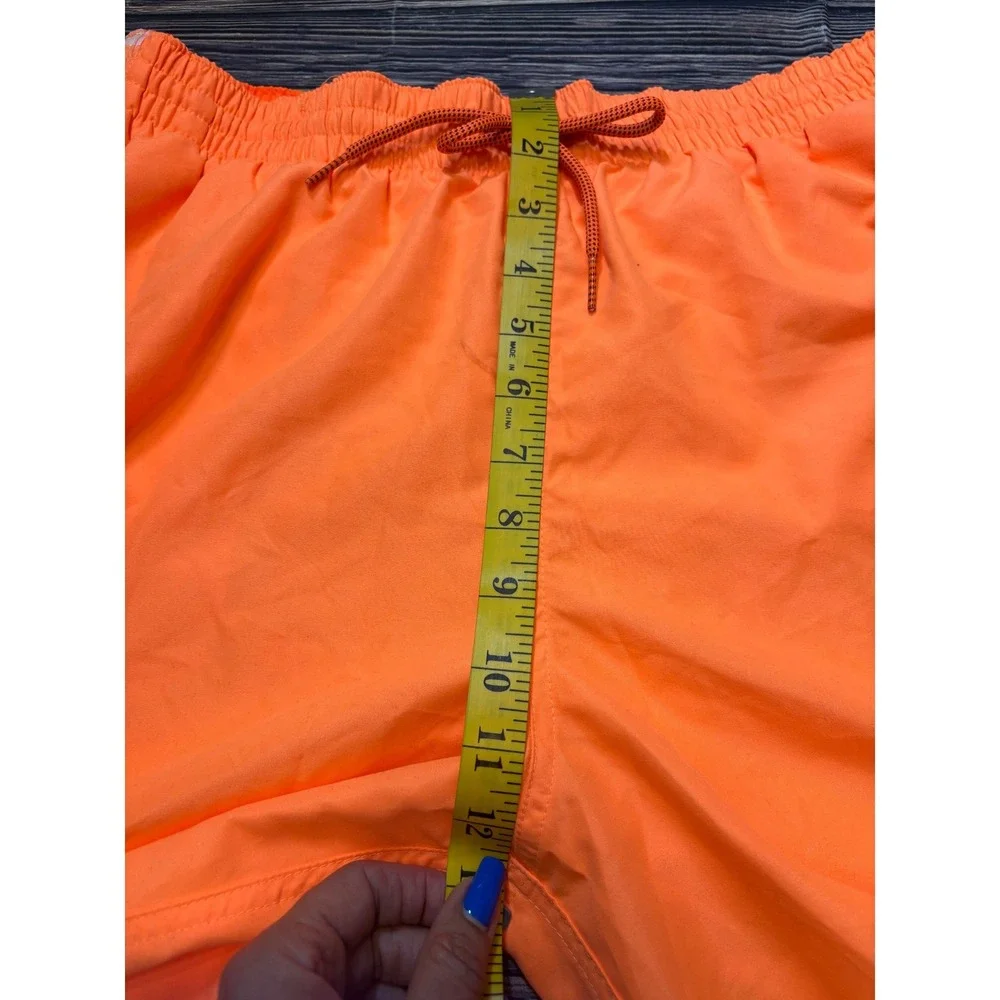 Nike Swim Trunks Mens Large Neon Orange Mesh Lined Board Shorts NESSC472